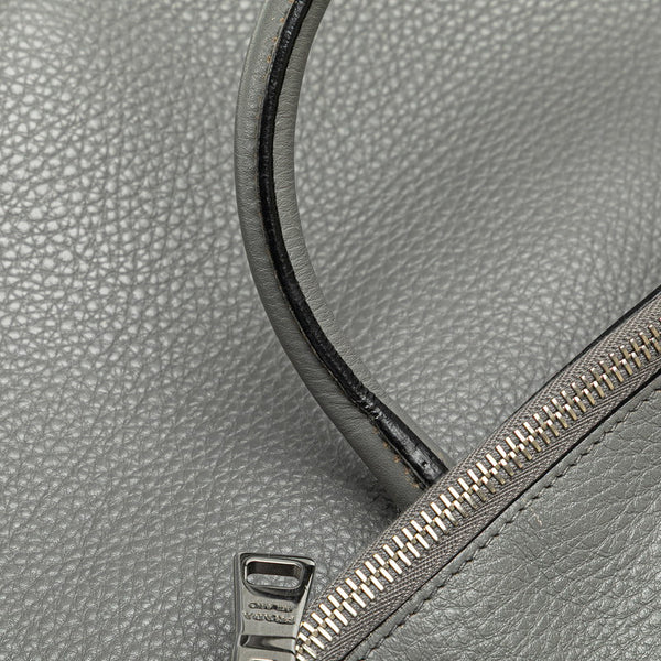 プラダ 三角ロゴプレート ハンドバッグ ショルダーバッグ 2WAY グレー レザー レディース PRADA 【中古】