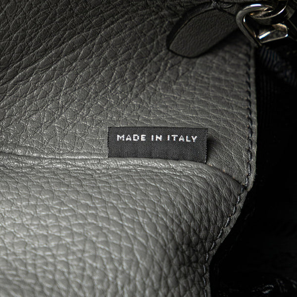 プラダ 三角ロゴプレート ハンドバッグ ショルダーバッグ 2WAY グレー レザー レディース PRADA 【中古】