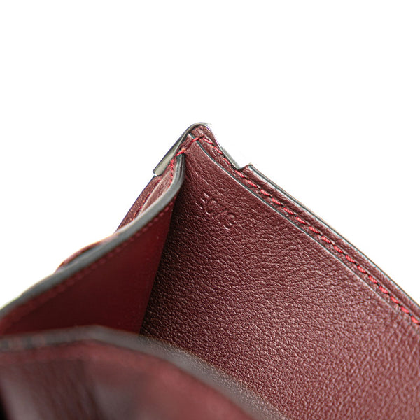 カルティエ マストライン 二つ折り財布 ブラック レザー レディース CARTIER 【中古】