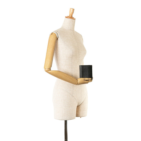 カルティエ マストライン 二つ折り財布 ブラック レザー レディース CARTIER 【中古】