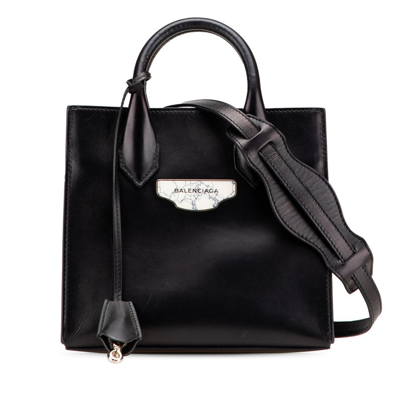 バレンシアガ ミニオールアフタヌーン ハンドバッグ ショルダーバッグ 2WAY 371592 ブラック レザー レディース BALENCIAGA 【中古】