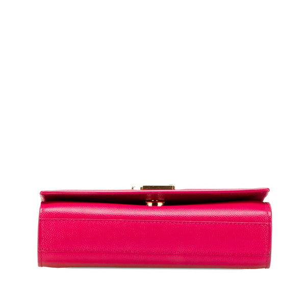 サンローラン YSLロゴ チェーン ショルダーバッグ 354121 ピンク ゴールド レザー レディース SAINT LAURENT 【中古】