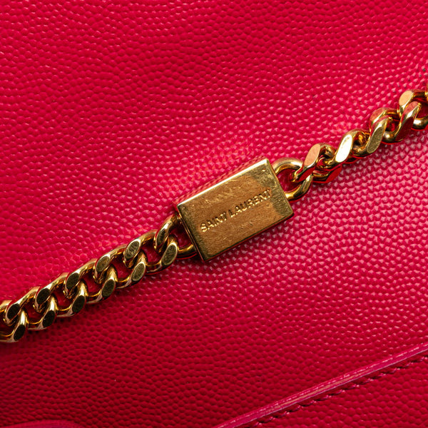 サンローラン YSLロゴ チェーン ショルダーバッグ 354121 ピンク ゴールド レザー レディース SAINT LAURENT 【中古】