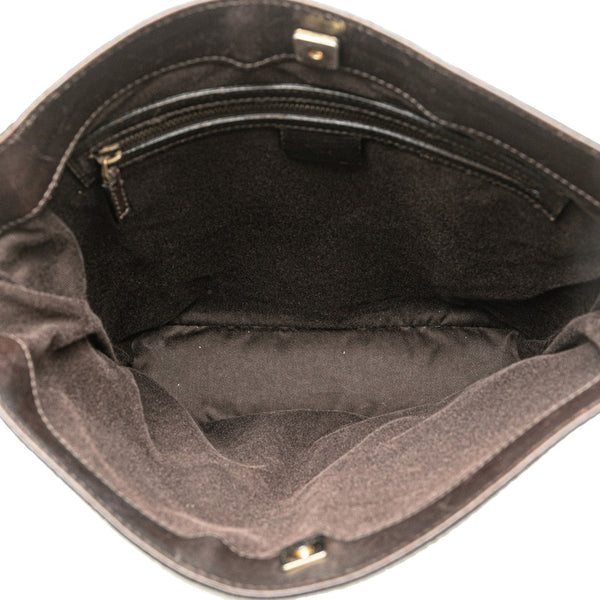 グッチ GGキャンバス 斜め掛け ショルダーバッグ 109097 ベージュ ブラウン キャンバス レザー レディース GUCCI 【中古】