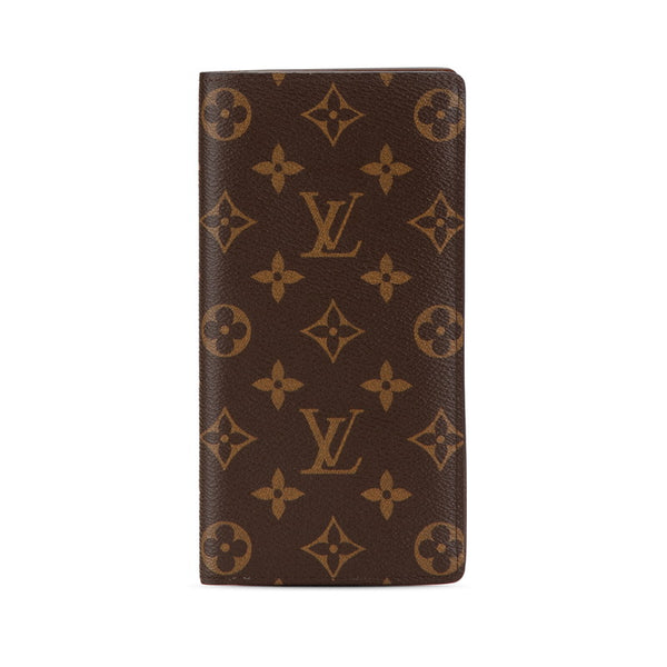 ルイ ヴィトン モノグラム ポルトフォイユ ブラザ 長財布 M66540 ブラウン PVC レザー レディース LOUIS VUITTON 【中古】