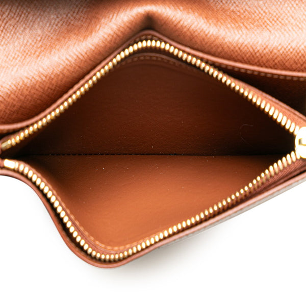 ルイ ヴィトン モノグラム ポルトフォイユ ブラザ 長財布 M66540 ブラウン PVC レザー レディース LOUIS VUITTON 【中古】