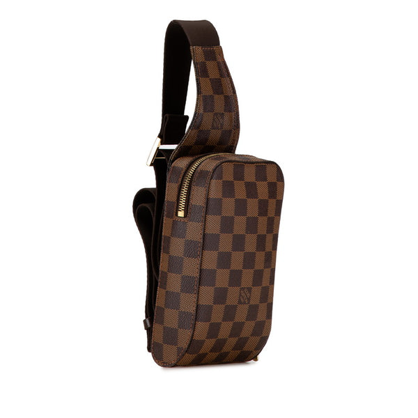 ルイ ヴィトン ダミエ ジェロニモス ボディバッグ ウエストバッグ N51994 ブラウン PVC レザー レディース LOUIS VUITTON 【中古】
