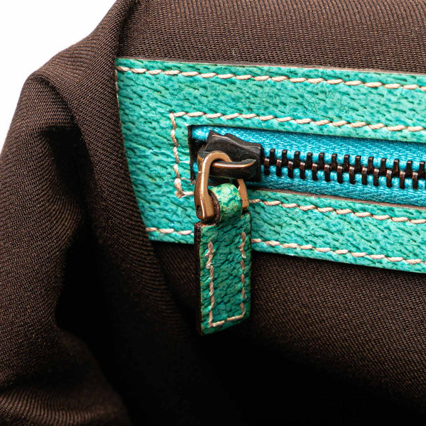 グッチ GGキャンバス バンブー ハンドバッグ 124293 ベージュ ライトブルー キャンバス レザー レディース GUCCI 【中古】