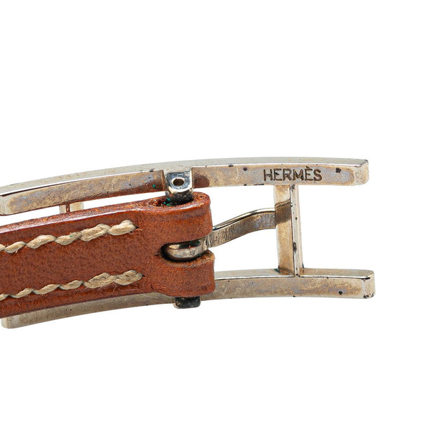 エルメス アピ3 ブレスレット ブラウン レザー レディース HERMES 【中古】