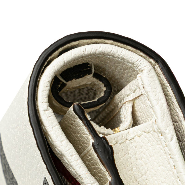 グッチ × adidas アディダス ホースビット ショルダーウォレット 2つ折り財布 702248 ホワイト ブラック レザー レディース GUCCI 【中古】