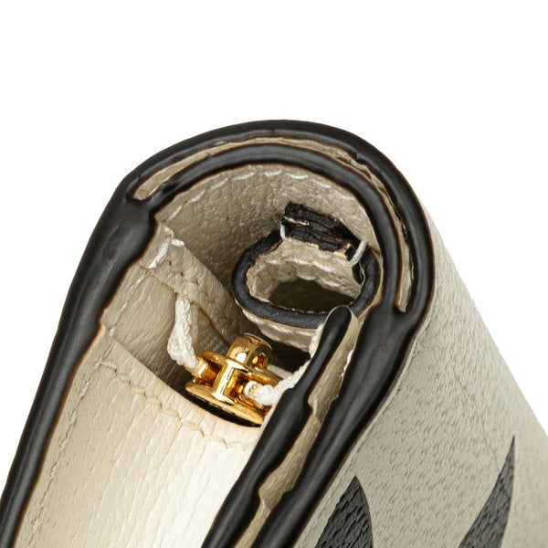 グッチ × adidas アディダス ホースビット ショルダーウォレット 2つ折り財布 702248 ホワイト ブラック レザー レディース GUCCI 【中古】