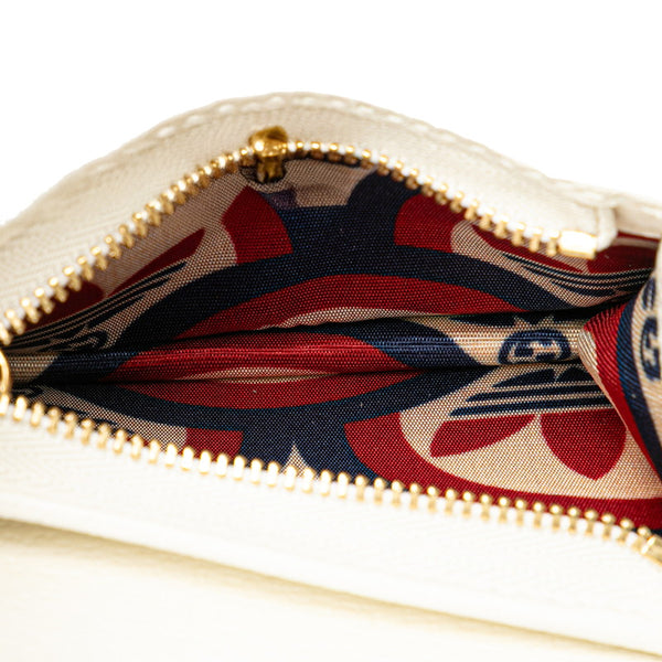 グッチ × adidas アディダス ホースビット ショルダーウォレット 2つ折り財布 702248 ホワイト ブラック レザー レディース GUCCI 【中古】