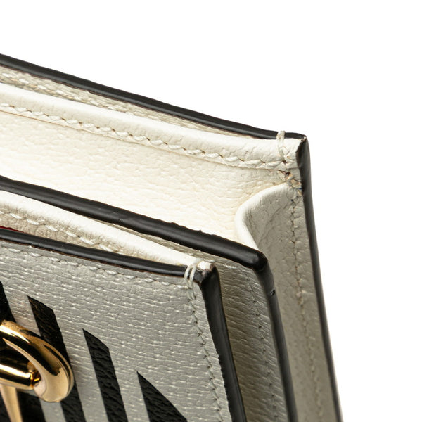 グッチ × adidas アディダス ホースビット ショルダーウォレット 2つ折り財布 702248 ホワイト ブラック レザー レディース GUCCI 【中古】