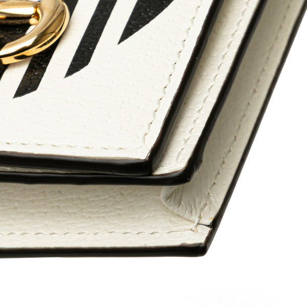 グッチ × adidas アディダス ホースビット ショルダーウォレット 2つ折り財布 702248 ホワイト ブラック レザー レディース GUCCI 【中古】