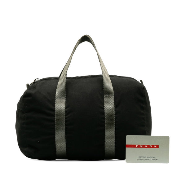 プラダ スポーツ ミニ ハンドバッグ 3N1000 ブラック グレー ナイロン レディース PRADA 【中古】