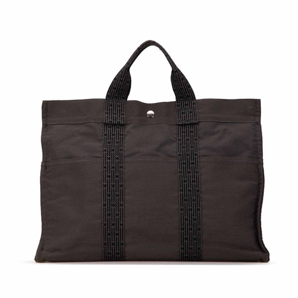 エルメス エールライン トートMM トートバッグ グレー キャンバス レディース HERMES 【中古】