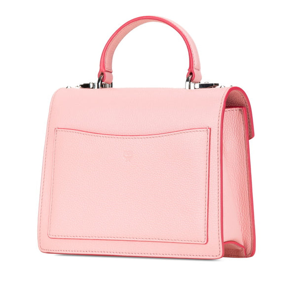 エム シー エム スタッズ ハンドバッグ ショルダーバッグ 2WAY ピンク レザー レディース MCM 【中古】
