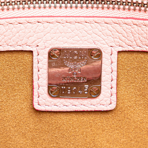 エム シー エム スタッズ ハンドバッグ ショルダーバッグ 2WAY ピンク レザー レディース MCM 【中古】