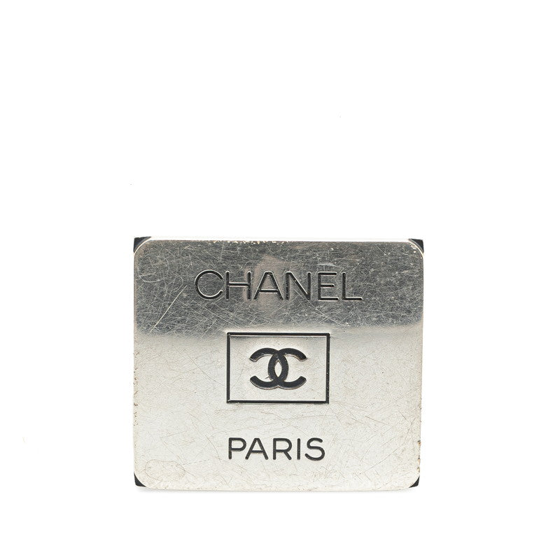シャネル ココマーク プレート ネームタグ ブローチ シルバー メタル レディース CHANEL 【中古】