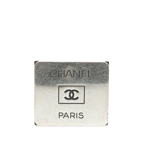 シャネル ココマーク プレート ネームタグ ブローチ シルバー メタル レディース CHANEL 【中古】