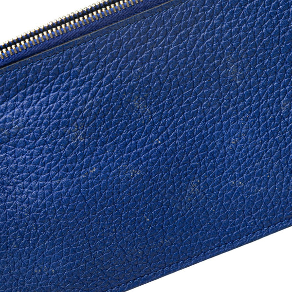 エルメス ドゴンGM 長財布 ブルー トゴ レディース HERMES 【中古】