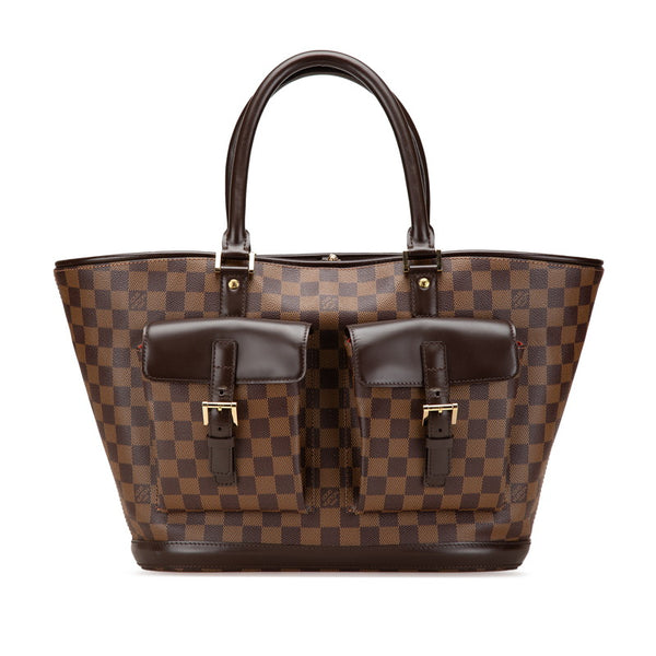 ルイ ヴィトン ダミエ マノスクGM トートバッグ N51120 ブラウン PVC レザー レディース LOUIS VUITTON 【中古】