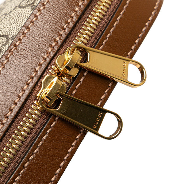 グッチ GGスプリーム インターロッキングG ボディバッグ ウエストバッグ 696016 ベージュ ブラウン PVC レザー メンズ GUCCI 【中古】