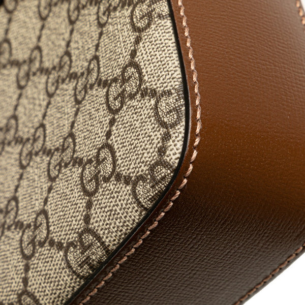 グッチ GGスプリーム インターロッキングG ボディバッグ ウエストバッグ 696016 ベージュ ブラウン PVC レザー メンズ GUCCI 【中古】