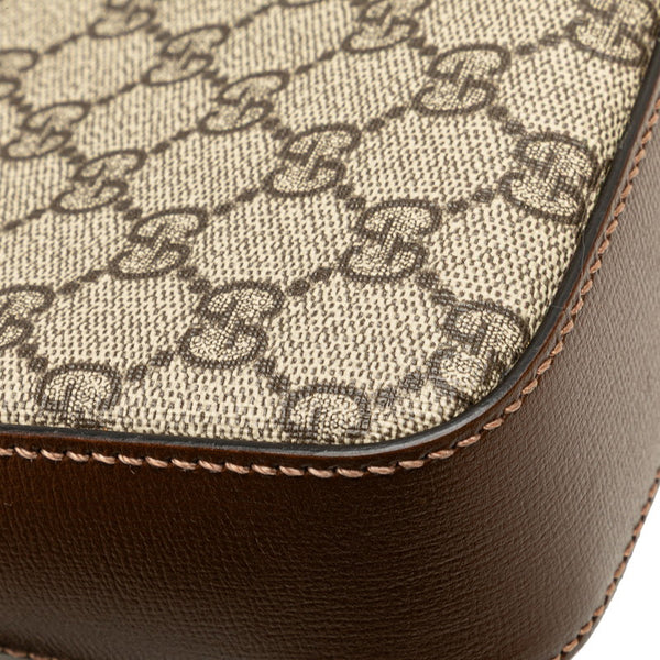 グッチ GGスプリーム インターロッキングG ボディバッグ ウエストバッグ 696016 ベージュ ブラウン PVC レザー メンズ GUCCI 【中古】