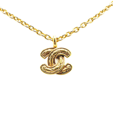 シャネル ココマーク マトラッセ ネックレス ゴールド メッキ レディース CHANEL 【中古】