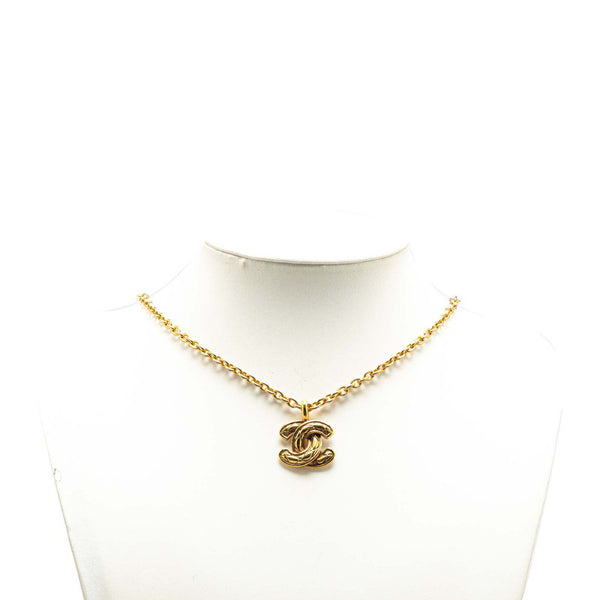 シャネル ココマーク マトラッセ ネックレス ゴールド メッキ レディース CHANEL 【中古】