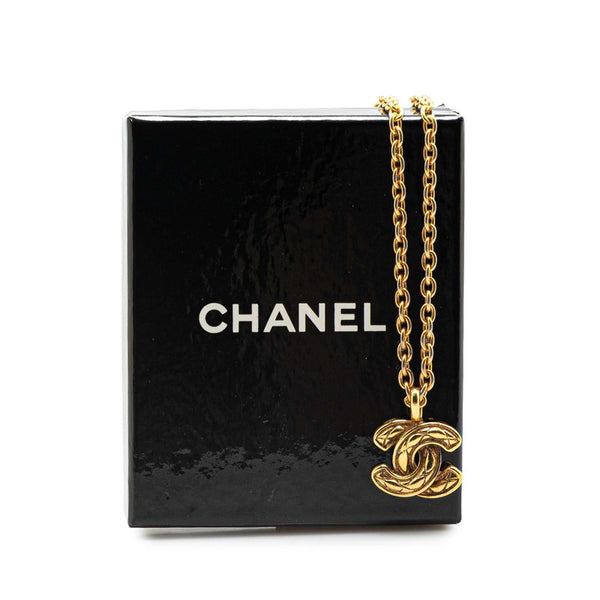 シャネル ココマーク マトラッセ ネックレス ゴールド メッキ レディース CHANEL 【中古】