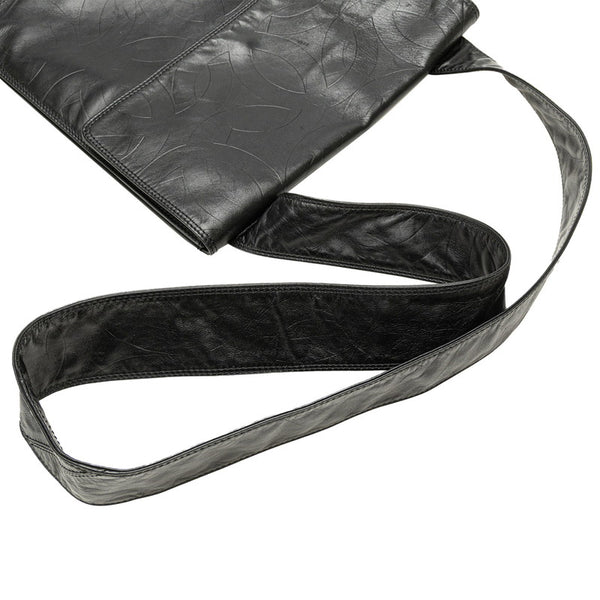 シャネル ココマーク 斜め掛け ショルダーバッグ  ブラック ラムスキン レディース CHANEL 【中古】