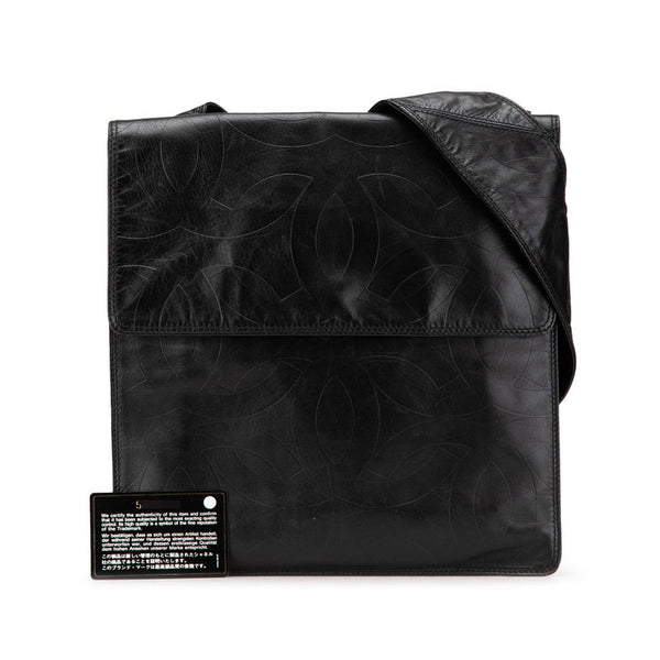 シャネル ココマーク 斜め掛け ショルダーバッグ  ブラック ラムスキン レディース CHANEL 【中古】