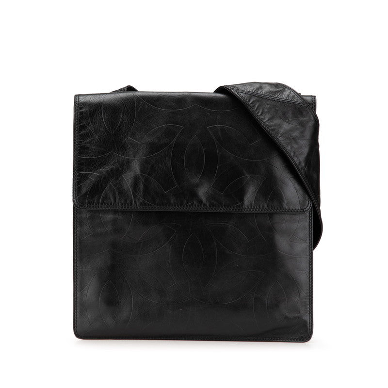 シャネル ココマーク 斜め掛け ショルダーバッグ  ブラック ラムスキン レディース CHANEL 【中古】