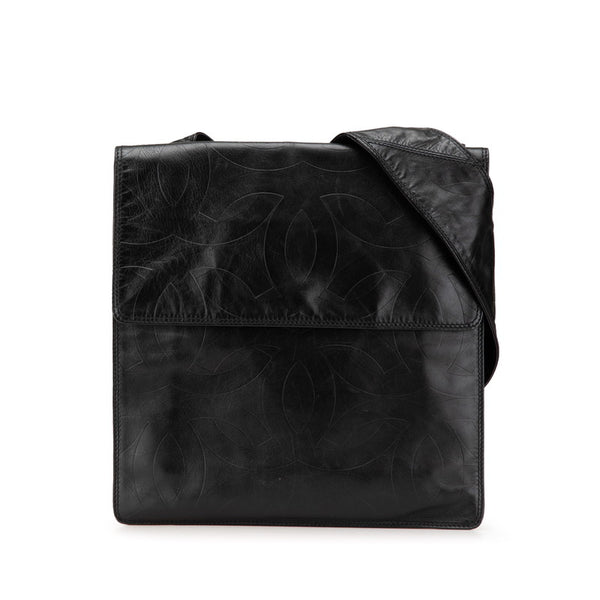 シャネル ココマーク 斜め掛け ショルダーバッグ  ブラック ラムスキン レディース CHANEL 【中古】