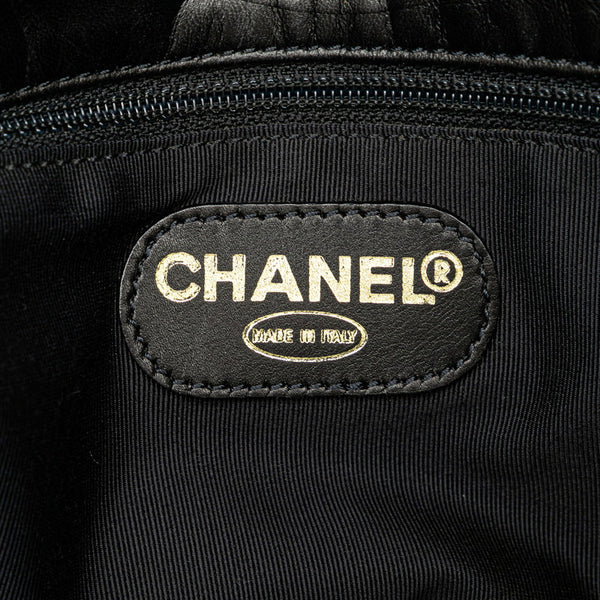 シャネル ココマーク 斜め掛け ショルダーバッグ  ブラック ラムスキン レディース CHANEL 【中古】