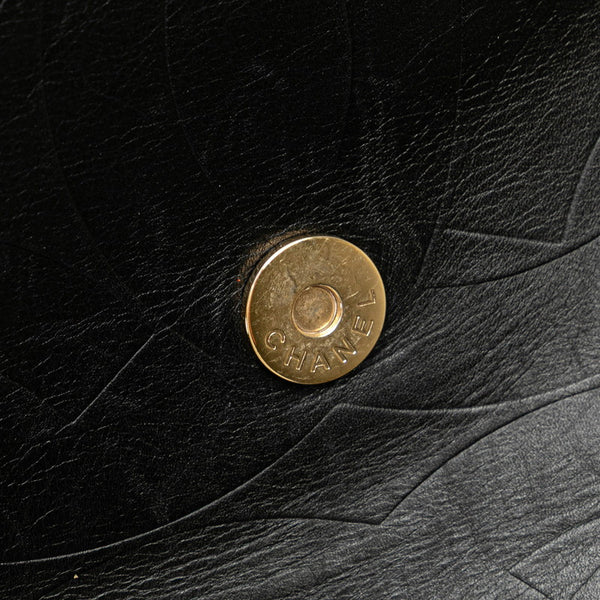 シャネル ココマーク 斜め掛け ショルダーバッグ  ブラック ラムスキン レディース CHANEL 【中古】