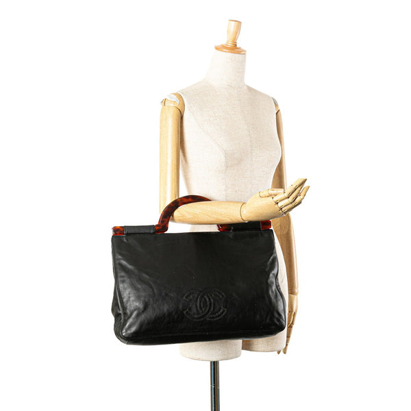 シャネル ココマーク ハンドバッグ トートバッグ ブラック ブラウン ラムスキン レディース CHANEL 【中古】