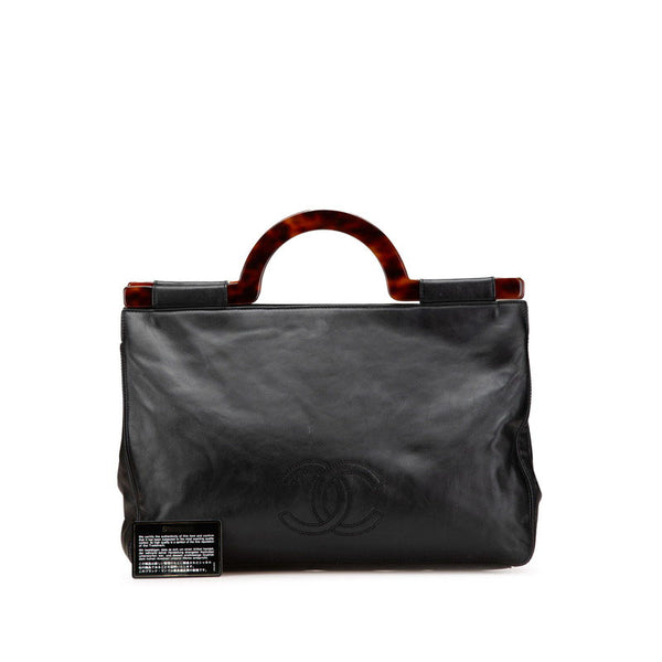 シャネル ココマーク ハンドバッグ トートバッグ ブラック ブラウン ラムスキン レディース CHANEL 【中古】