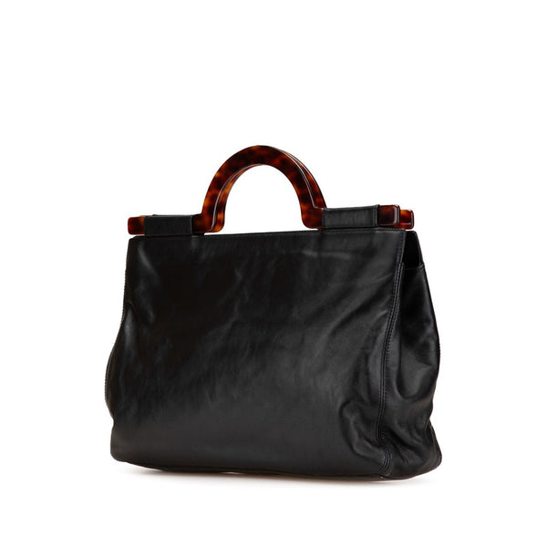 シャネル ココマーク ハンドバッグ トートバッグ ブラック ブラウン ラムスキン レディース CHANEL 【中古】