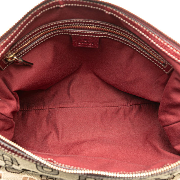 グッチ ホースビット 斜め掛け ショルダーバッグ 145762 ワインレッド ベージュ キャンバス レザー レディース GUCCI 【中古】