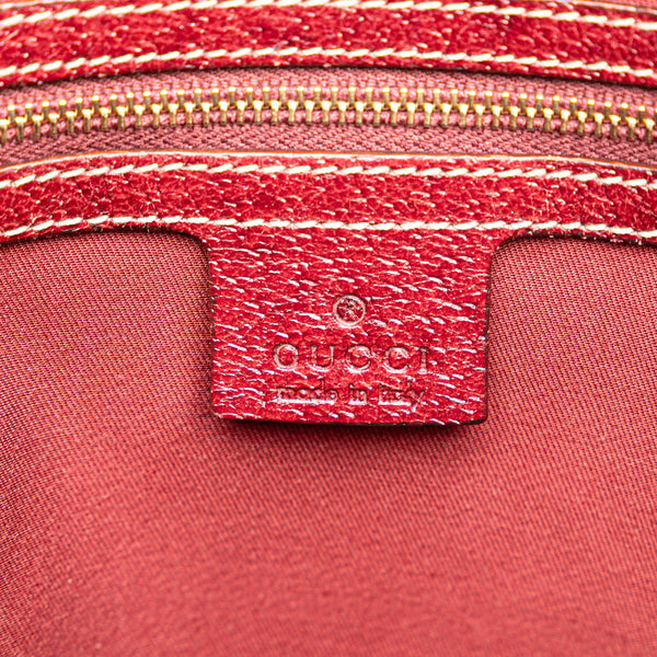 グッチ ホースビット 斜め掛け ショルダーバッグ 145762 ワインレッド ベージュ キャンバス レザー レディース GUCCI 【中古】