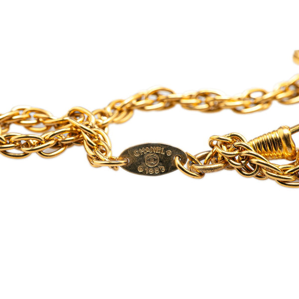 シャネル ココマーク ルーペ ラウンド ネックレス ゴールド メッキ レディース CHANEL 【中古】