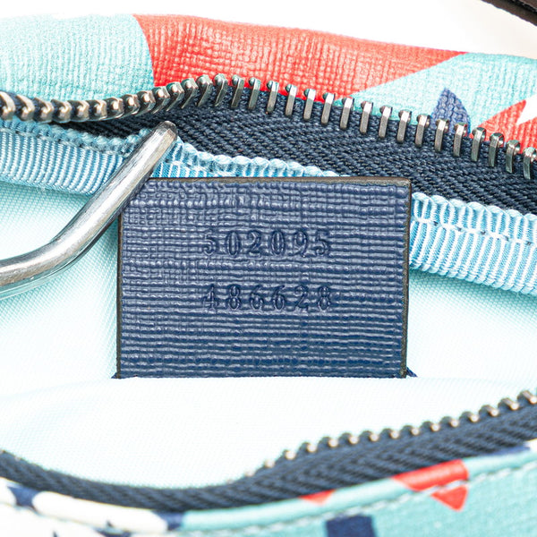 グッチ ストロベリー イチゴ いちご 苺 ウエストバッグ ボディバッグ 502095 ブルー マルチカラー PVC レザー レディース GUCCI 【中古】