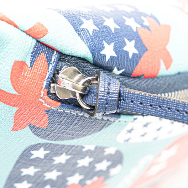 グッチ ストロベリー イチゴ いちご 苺 ウエストバッグ ボディバッグ 502095 ブルー マルチカラー PVC レザー レディース GUCCI 【中古】