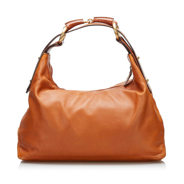 グッチ ホースビット ワンショルダーバッグ ハンドバッグ 115867 ブラウン レザー レディース GUCCI 【中古】