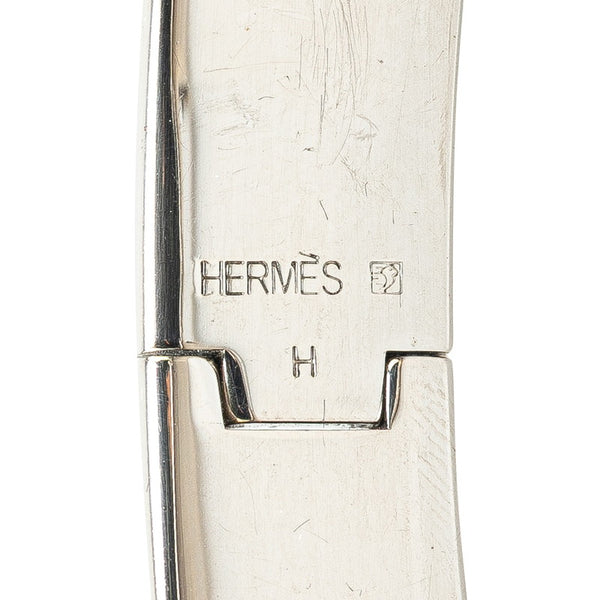 エルメス クリックH PM バングル シルバー ブラウン メタル レディース HERMES 【中古】