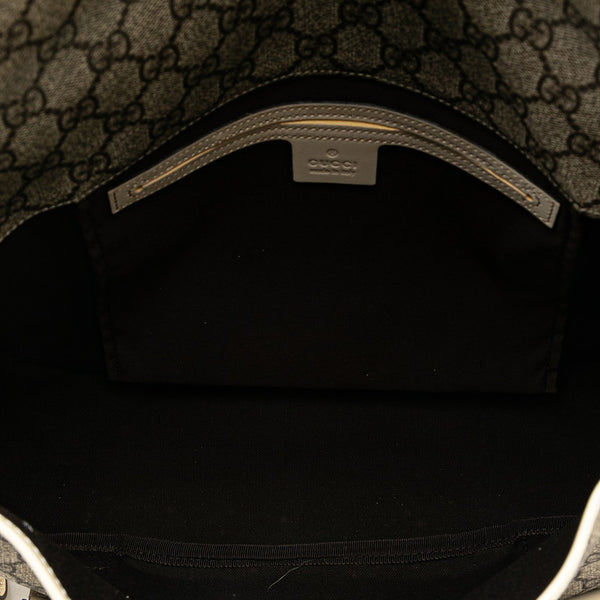 グッチ GGスプリーム 斜め掛けショルダーバッグ 201732 ベージュ ホワイト PVC レザー レディース GUCCI 【中古】