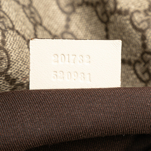 グッチ GGスプリーム 斜め掛けショルダーバッグ 201732 ベージュ ホワイト PVC レザー レディース GUCCI 【中古】